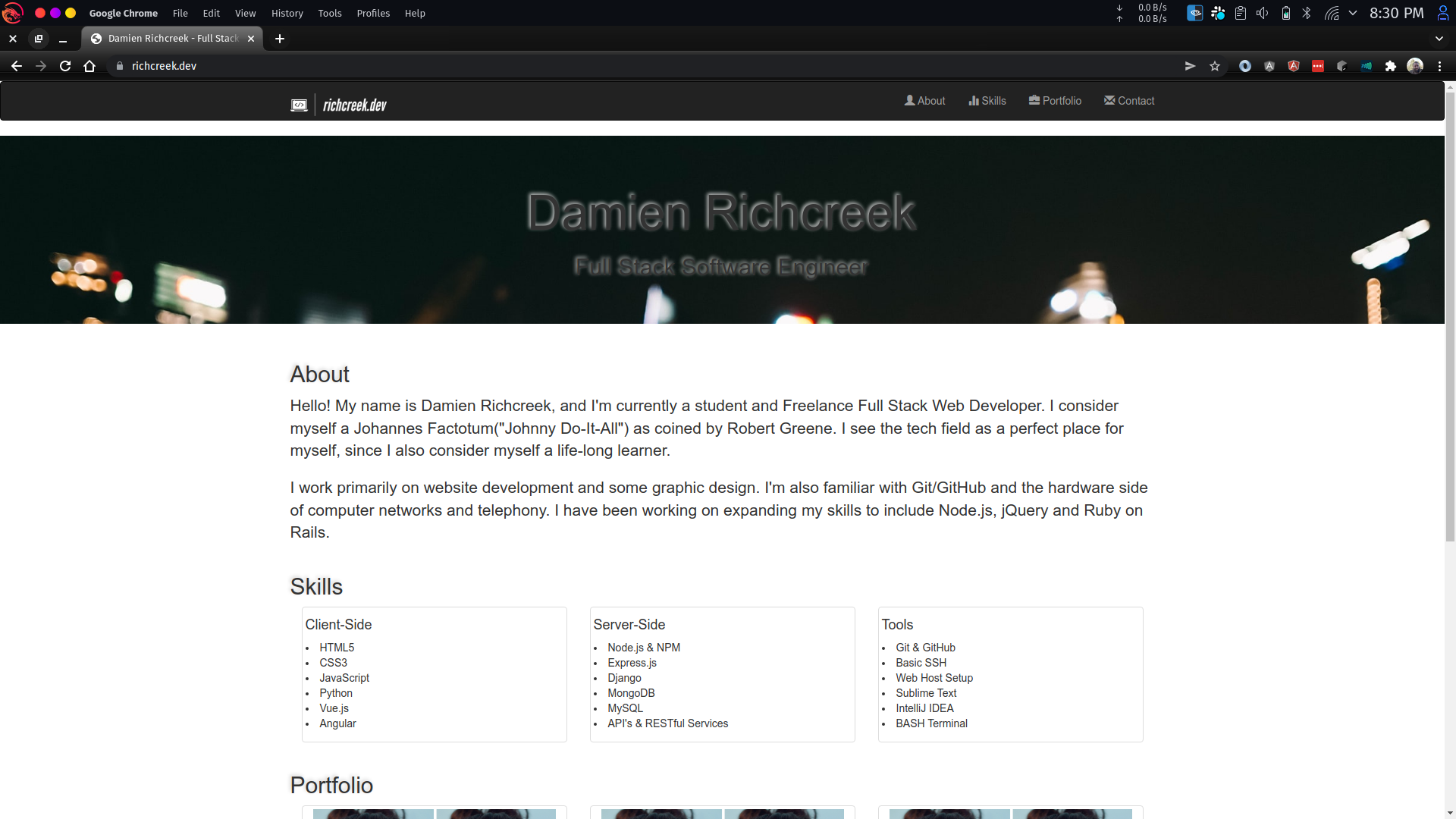 Damien Richcreek - Full Stack Software Engineer